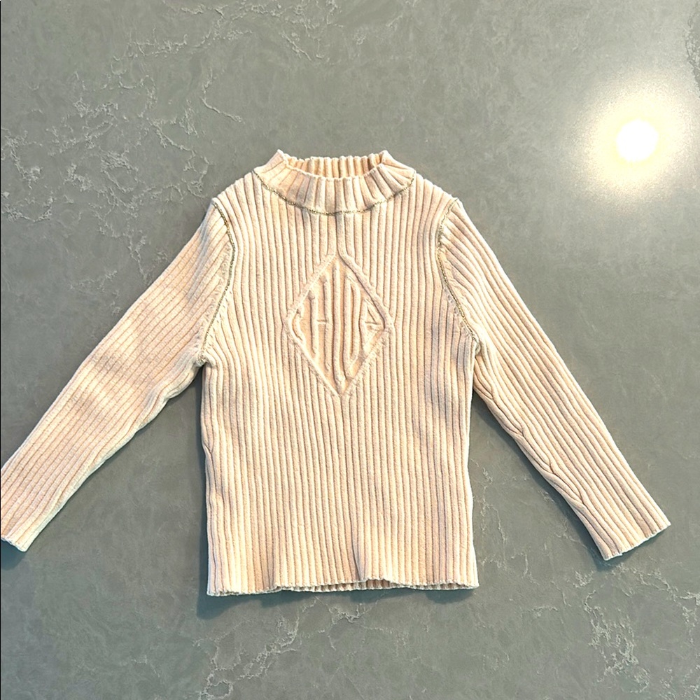 Pale pink CHLOE logo ribbed sweater size 2T